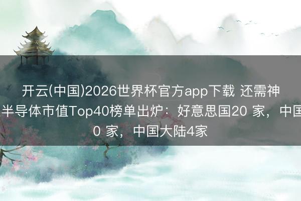 开云(中国)2026世界杯官方app下载 还需神勇！人人半导体市值Top40榜单出炉：好意思国20 家，中国大陆4家