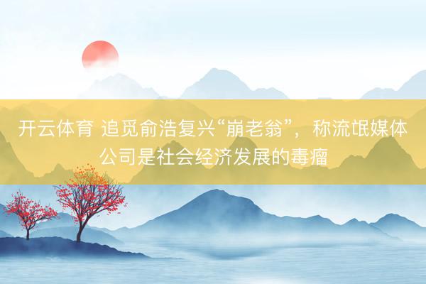 开云体育 追觅俞浩复兴“崩老翁”，称流氓媒体公司是社会经济发展的毒瘤