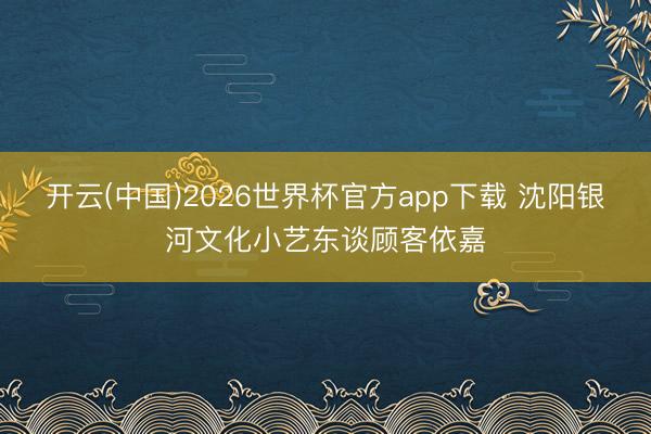 开云(中国)2026世界杯官方app下载 沈阳银河文化小艺东谈顾客依嘉