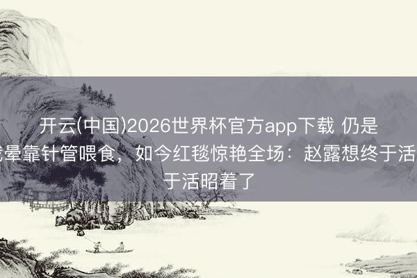 开云(中国)2026世界杯官方app下载 仍是瘦到我晕靠针管喂食，如今红毯惊艳全场：赵露想终于活昭着了