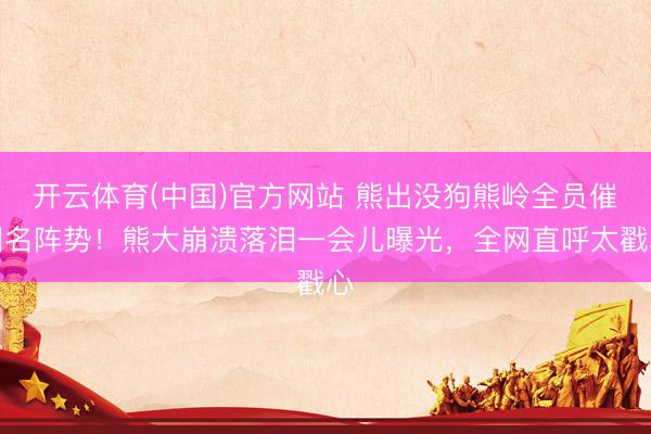 开云体育(中国)官方网站 熊出没狗熊岭全员催泪名阵势！熊大崩溃落泪一会儿曝光，全网直呼太戳心