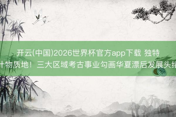 开云(中国)2026世界杯官方app下载 独特什物质地!三大区域考古事业勾画华夏漂后发展头绪